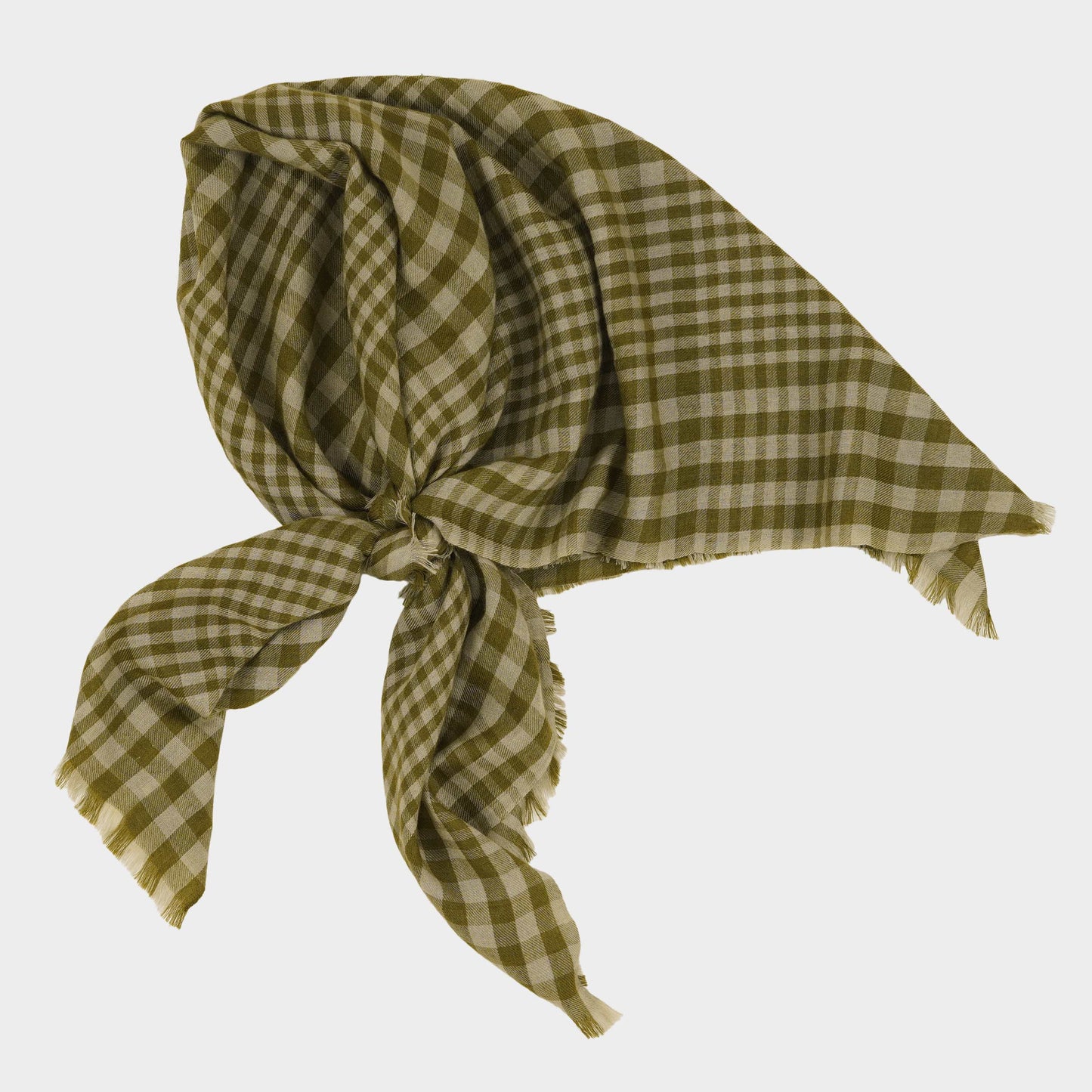 Himalayan Cashmere Hand Spun Kerchief Scarf in Plaid