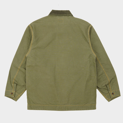 Waxed Cotton Canvas Barn Jacket in Moss
