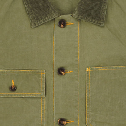 Waxed Cotton Canvas Barn Jacket in Moss