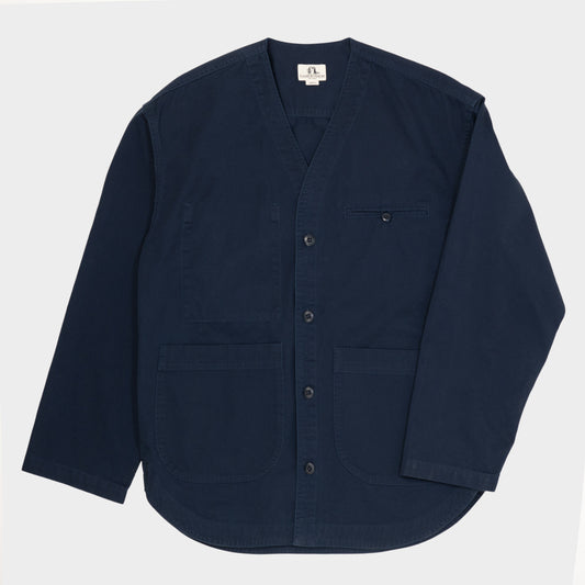 Washed Cotton Twill Easy Gardening Jacket in Indigo