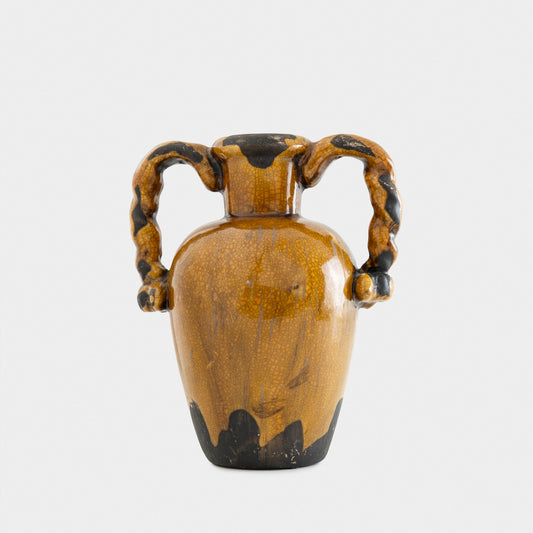 Vintage Ochre Glazed Vase