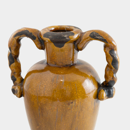 Vintage Ochre Glazed Vase