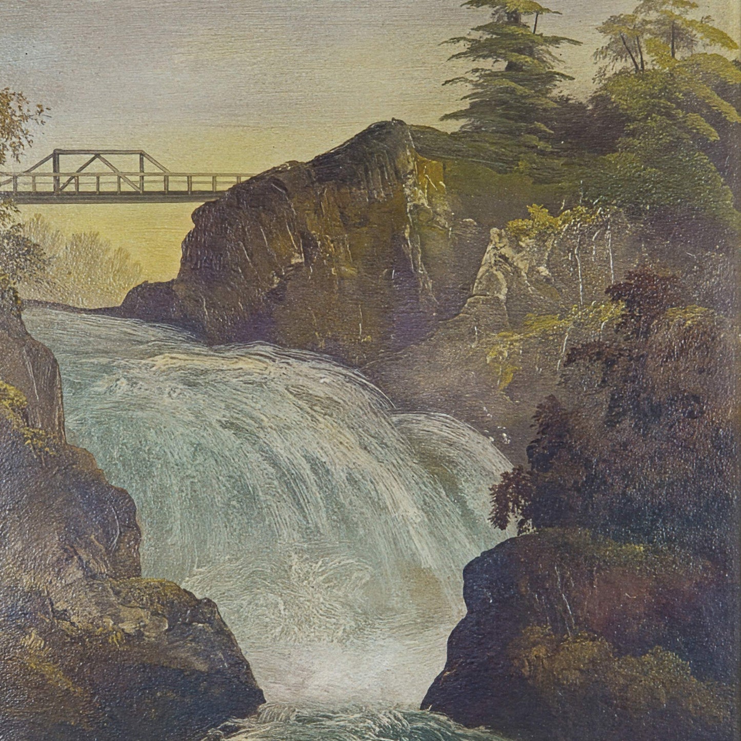 Antique Waterfall Painting