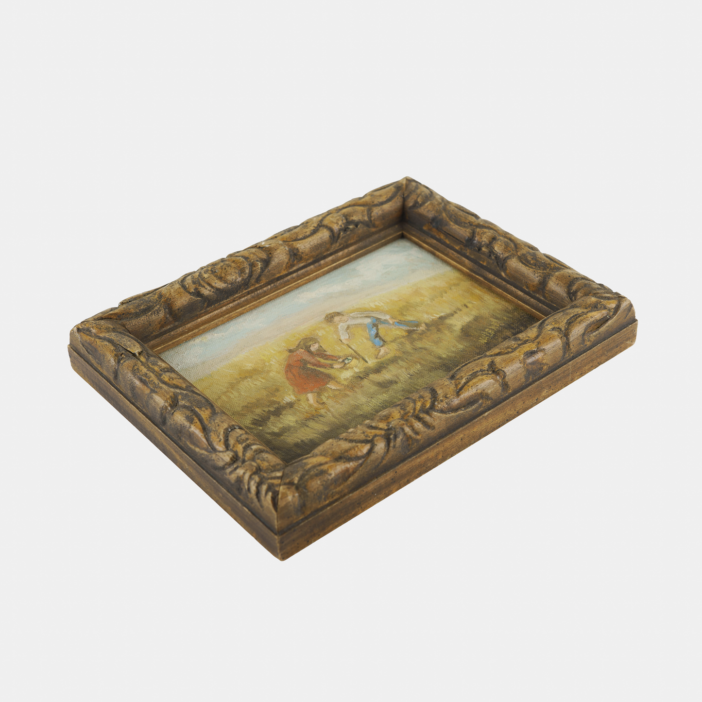 Vintage Painting of Children in Field