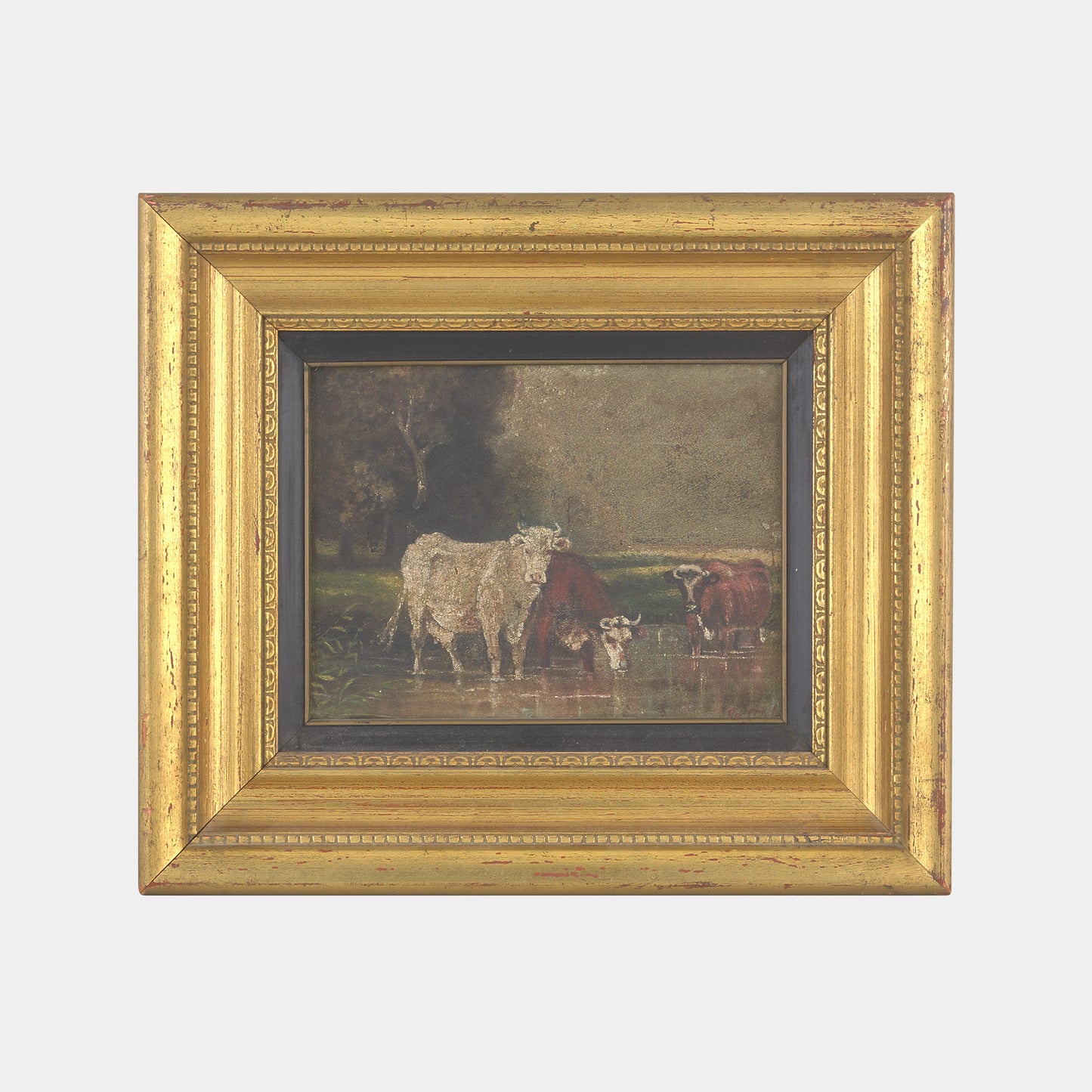 Antique Painting of Cattle, 1800s