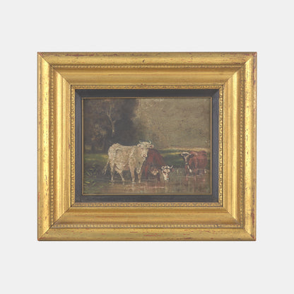 Antique Painting of Cattle, 1800s