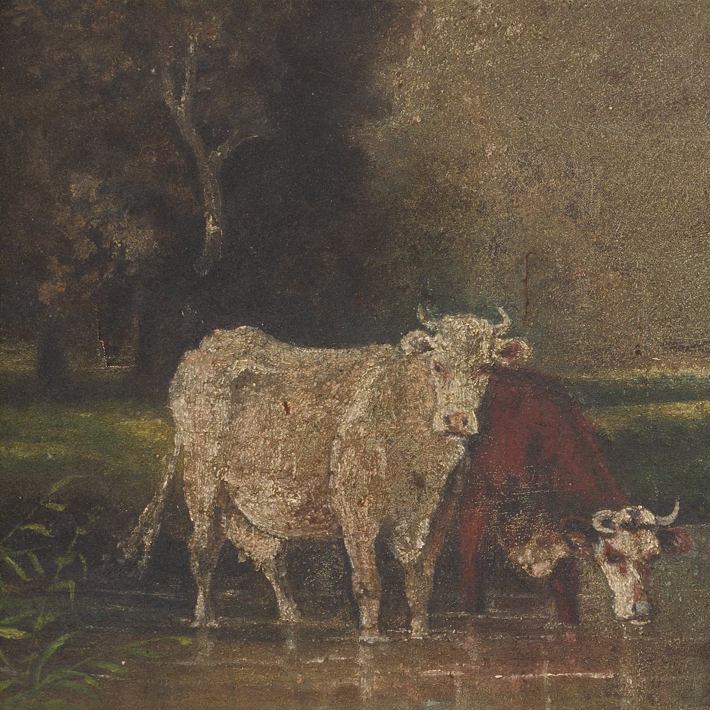Antique Painting of Cattle, 1800s