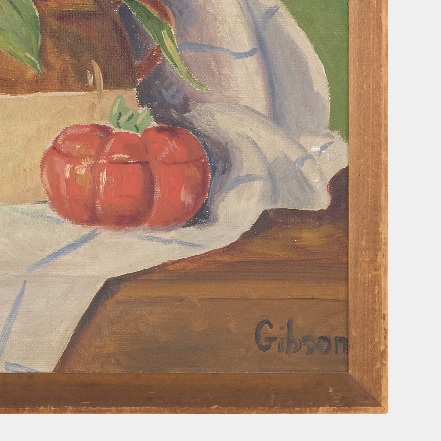 Vintage Large Still Life of Flowers and Tomato