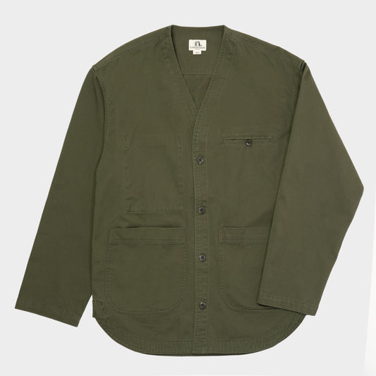 Washed Cotton Twill Easy Gardening Jacket in Olive
