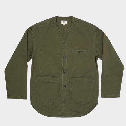 Washed Cotton Twill Easy Gardening Jacket in Olive