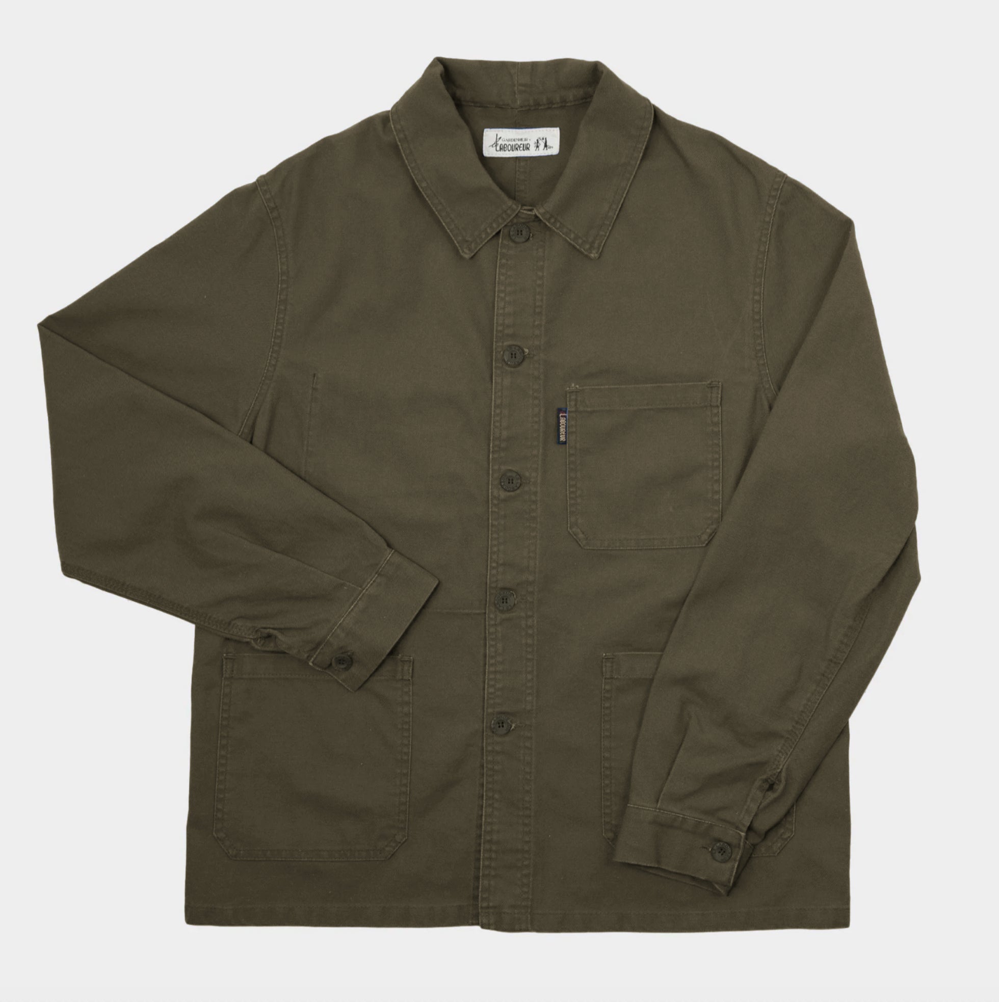 Le Laboureur x Gardenheir French Cotton Work Jacket in Stonewashed Olive