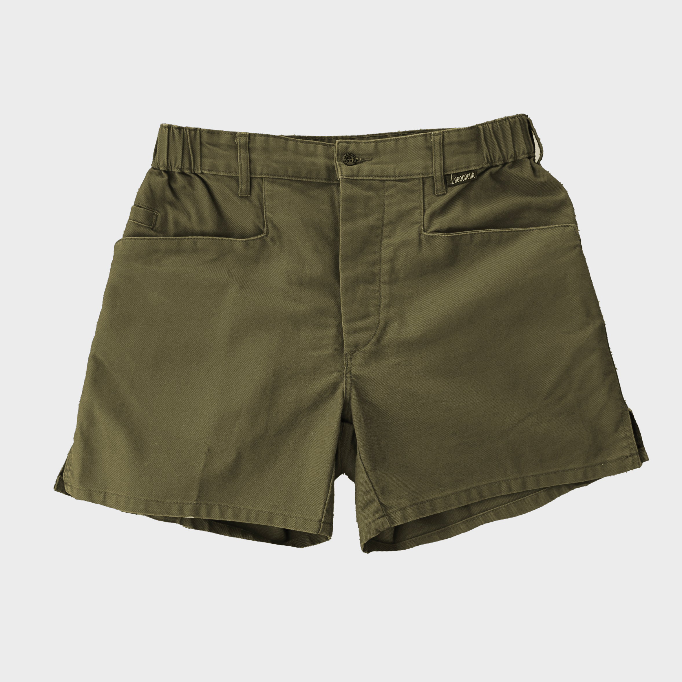 Le Laboureur x Gardenheir French Cotton Work Short in Stonewashed Olive
