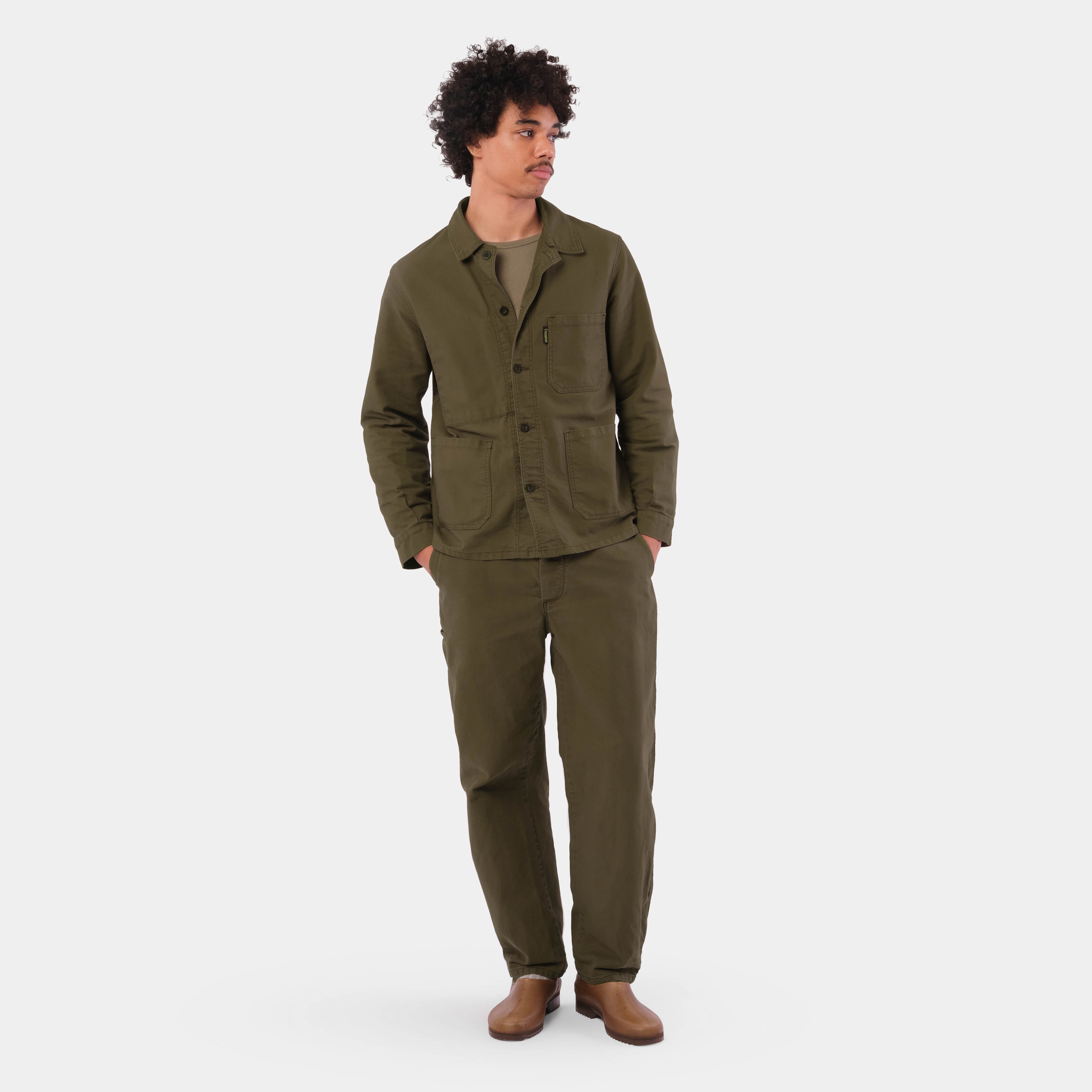 Le Laboureur x Gardenheir French Cotton Work Jacket in Stonewashed Oli