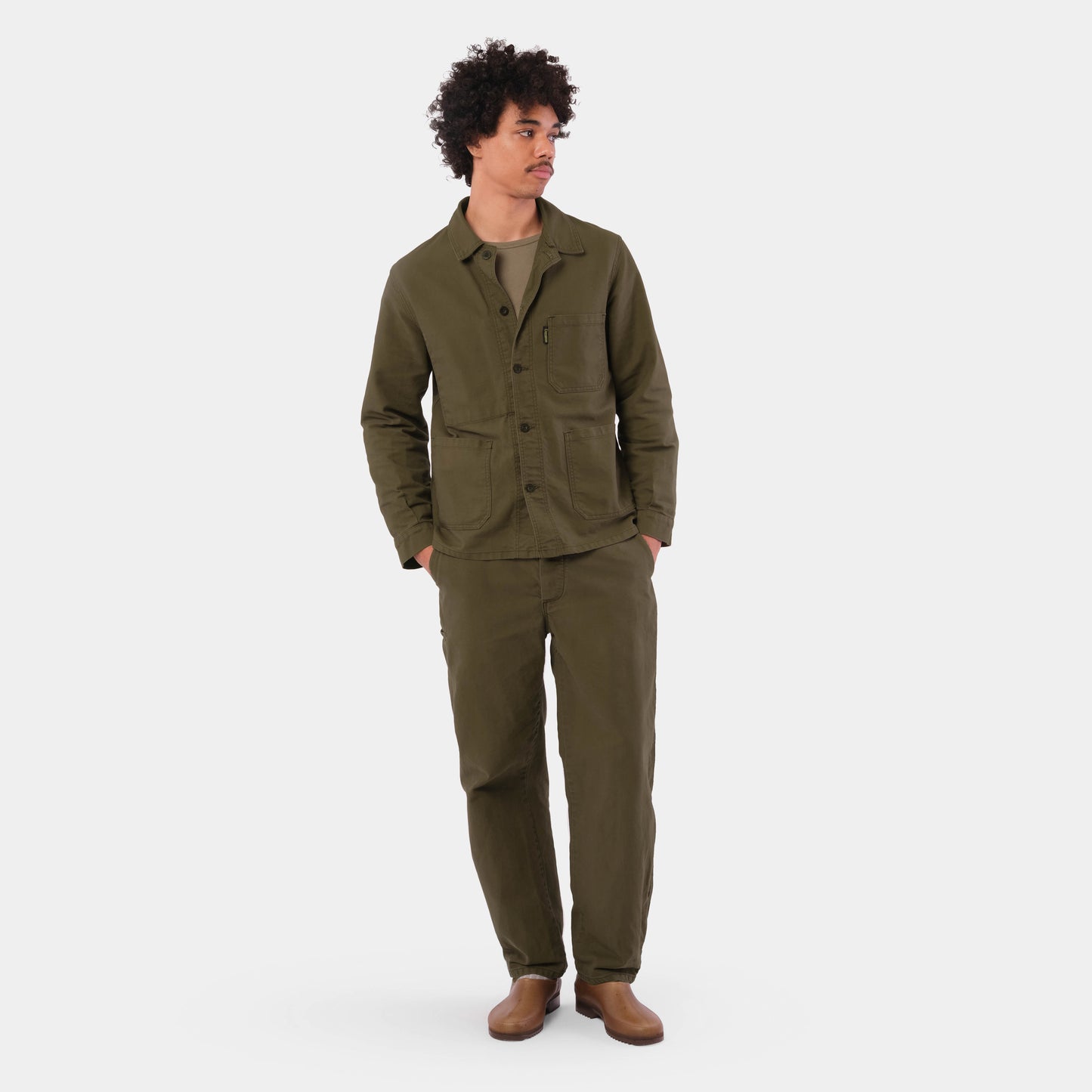Le Laboureur x Gardenheir French Cotton Work Jacket in Stonewashed Olive