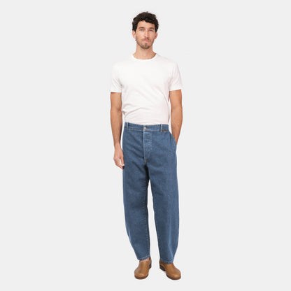 Le Laboureur x Gardenheir Stonewashed Farm Pant in Light Denim