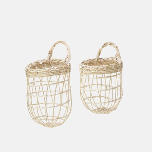 Hand Woven Garlic and Onion Basket Set (Natural)