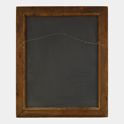 Antique Folk Painting of Herd in Forest