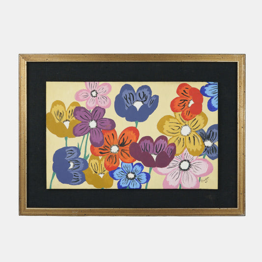 Vintage Painting of Blooms, 1967