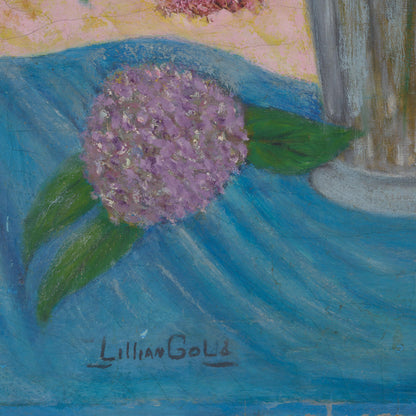 Vintage Still Life Painting of Hydrangeas