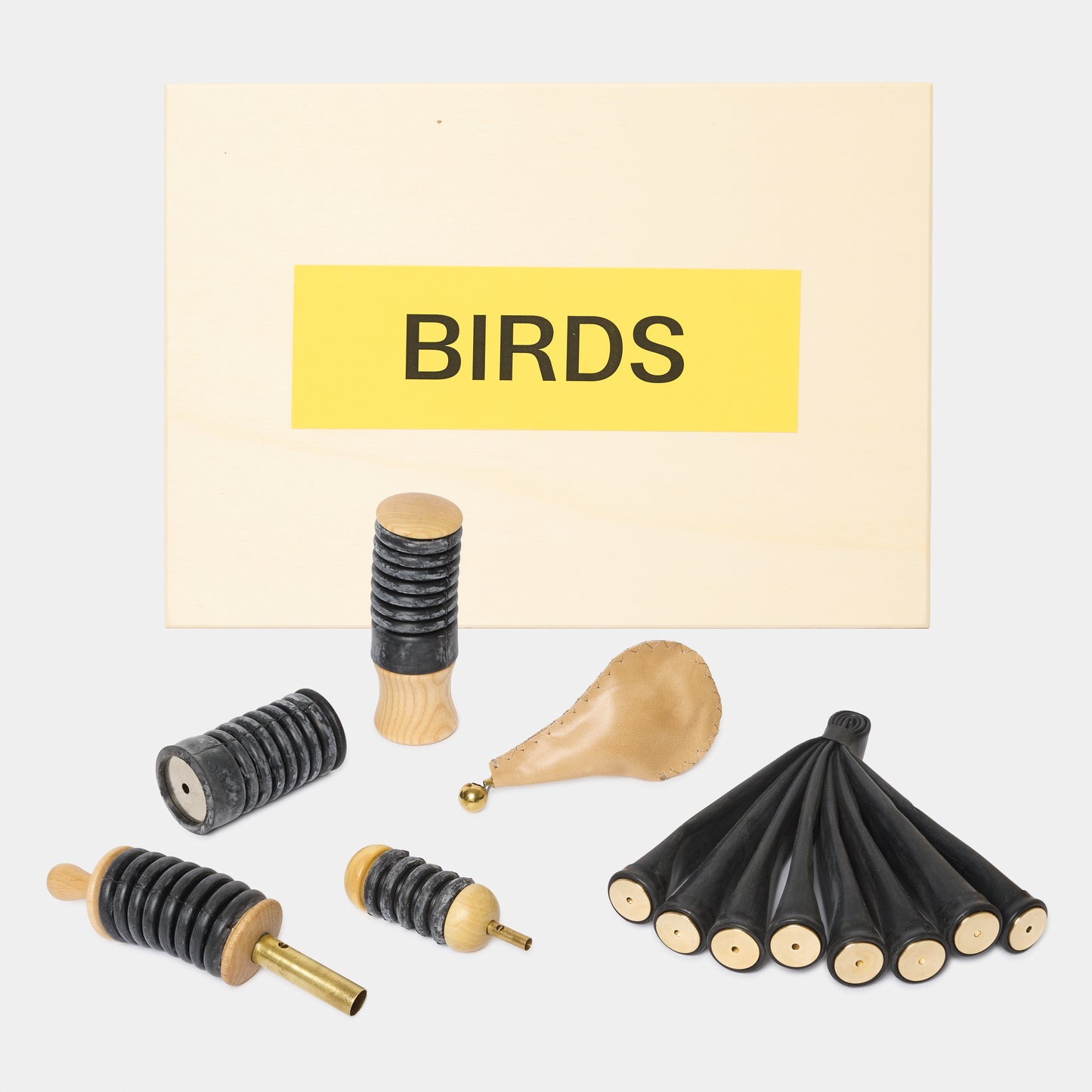 Handmade wooden Bird Calls - Hand Operated set of 6