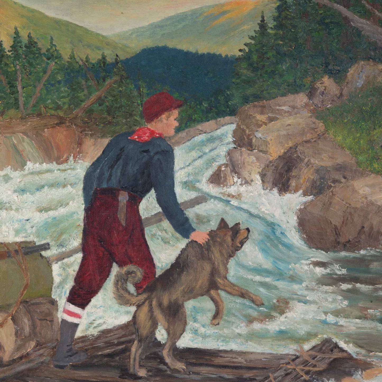 Vintage Painting of Rafters