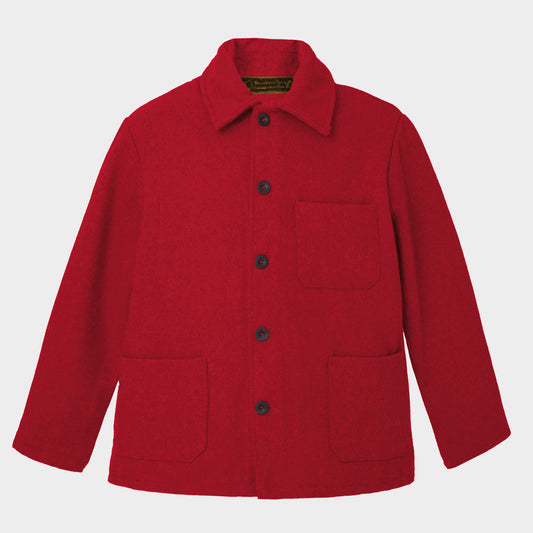 Le Laboureur French Wool Field Coat in Red