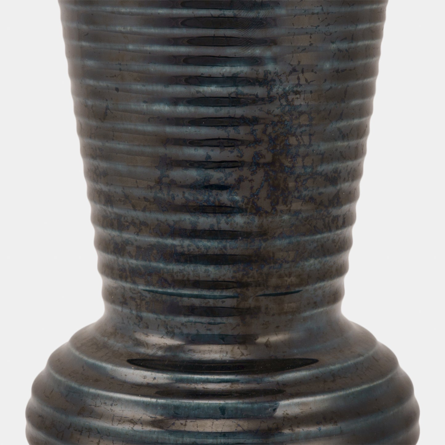Vintage Ribbed Raku Vase