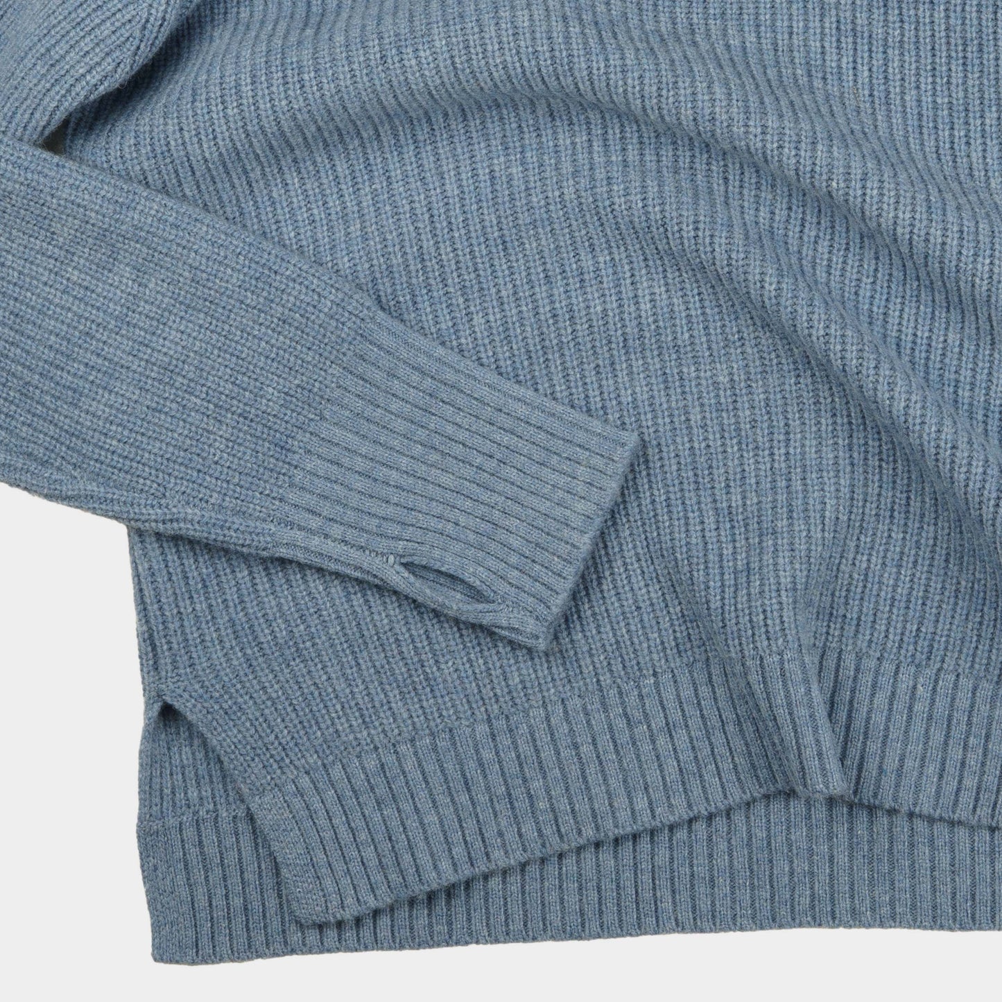 Merino Wool Ridge Knit Sweater with Thumb Holes