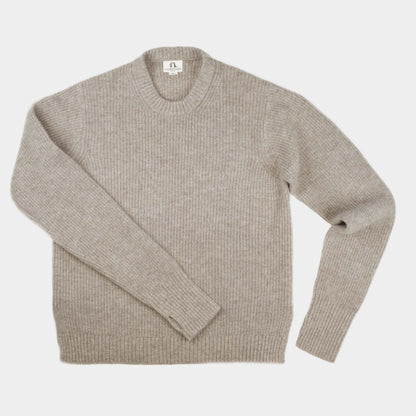 Merino Wool Ridge Knit Sweater with Thumb Holes