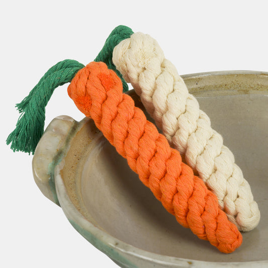 Handmade Carrot and Daikon Rope Dog Chew Toys