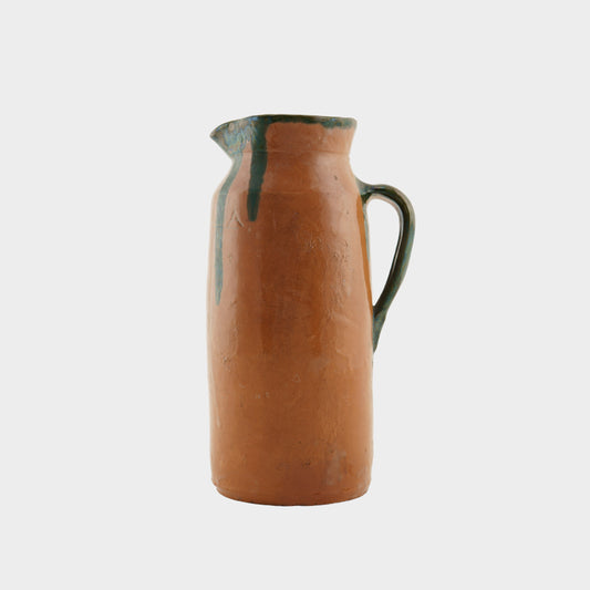 Vintage Redware Pitcher with Engraved "Sangria"