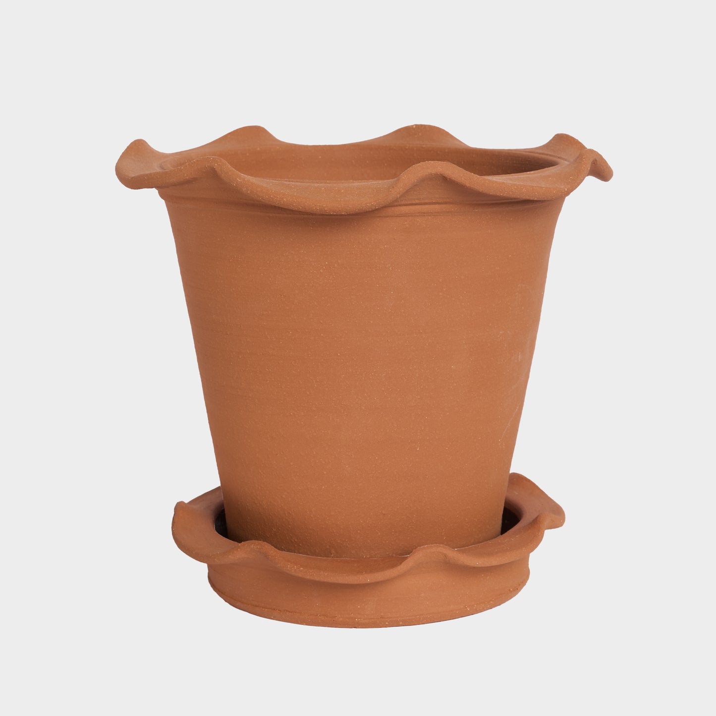 Terracotta Frilly Saucer