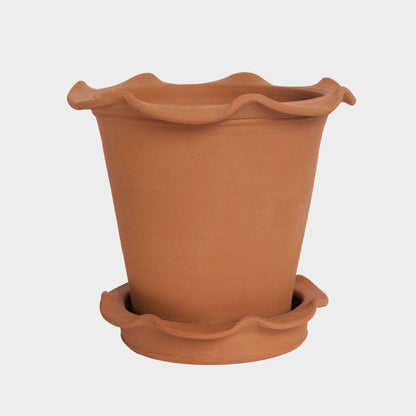 Terracotta Frilly Saucer