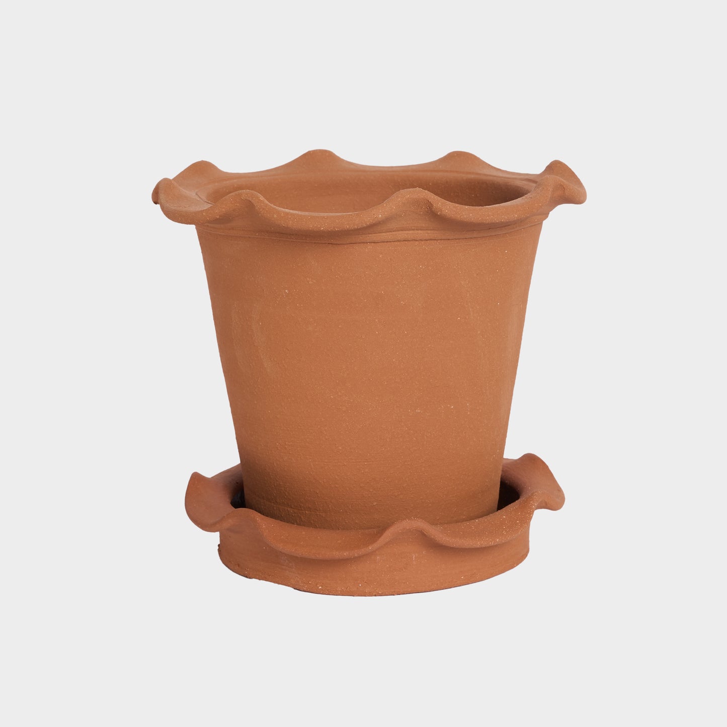 Terracotta Frilly Saucer