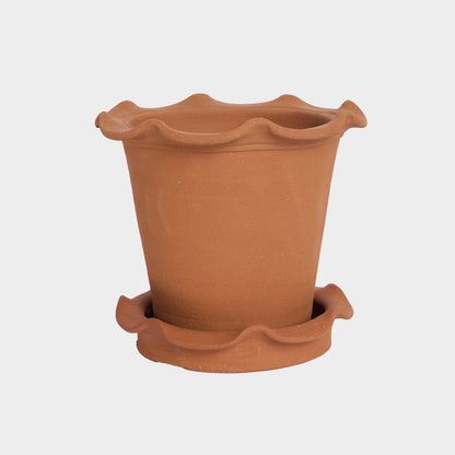 Terracotta Frilly Saucer