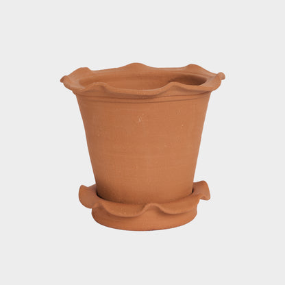Terracotta Frilly Saucer