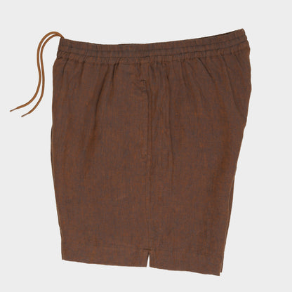 Washed Linen Relaxed Short in Bronze