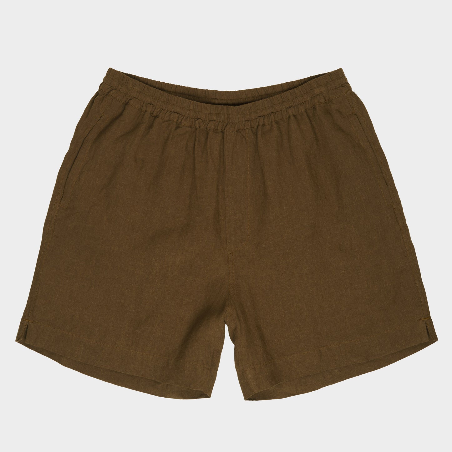Washed Linen Relaxed Short in Olive