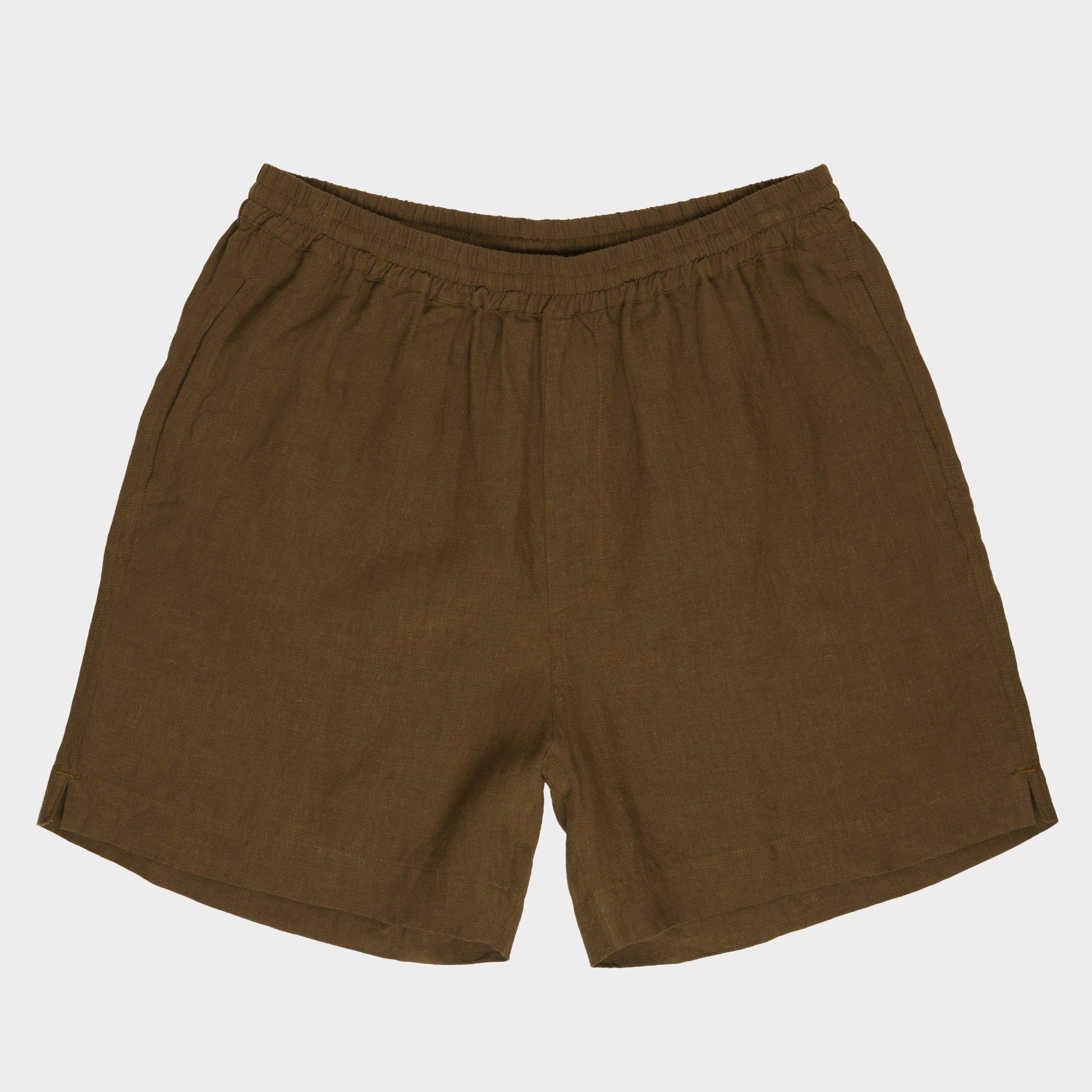 Washed Linen Relaxed Short in Olive