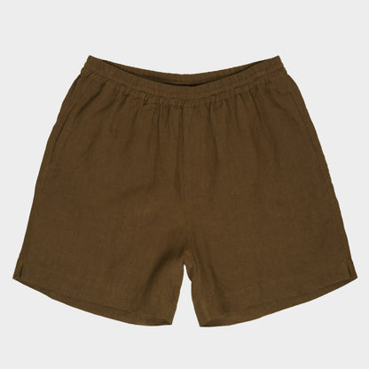 Washed Linen Relaxed Short in Olive