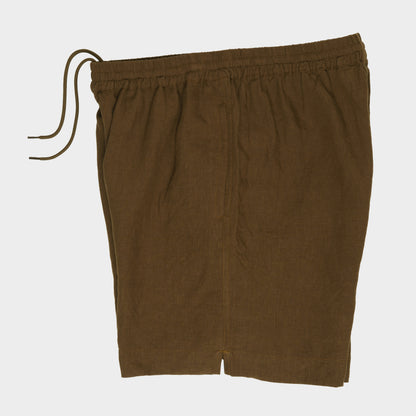 Washed Linen Relaxed Short in Olive