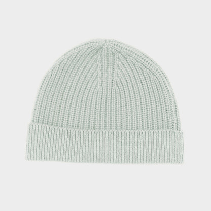 Himalayan Cashmere Fisherman Ribbed Beanie - Marine Palette
