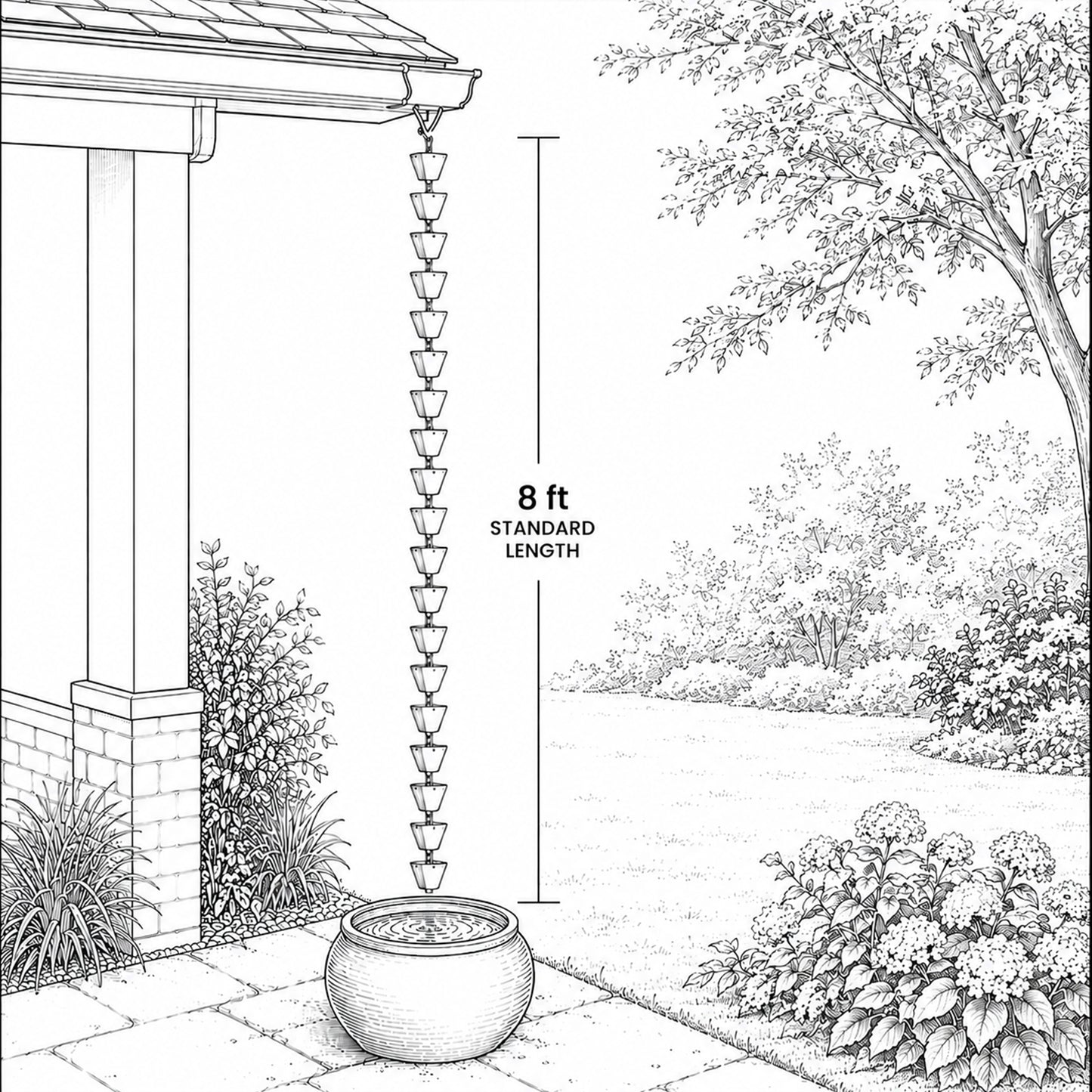 Square Copper Rain Chain
