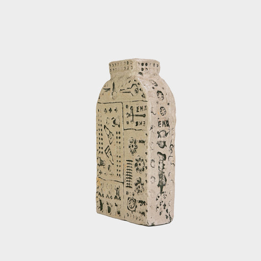 Vintage Found Object Stamped Vase, 1972