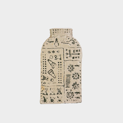 Vintage Found Object Stamped Vase, 1972