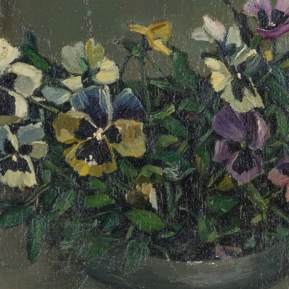 Antique Painting of Pansies, Netherlands, 1800s