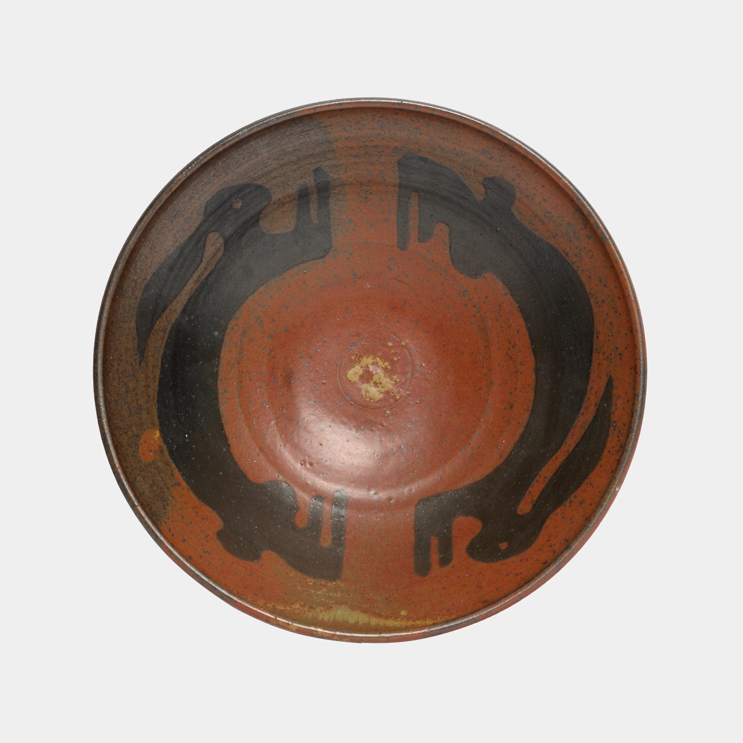 Vintage Stoneware Bowl with Rabbits