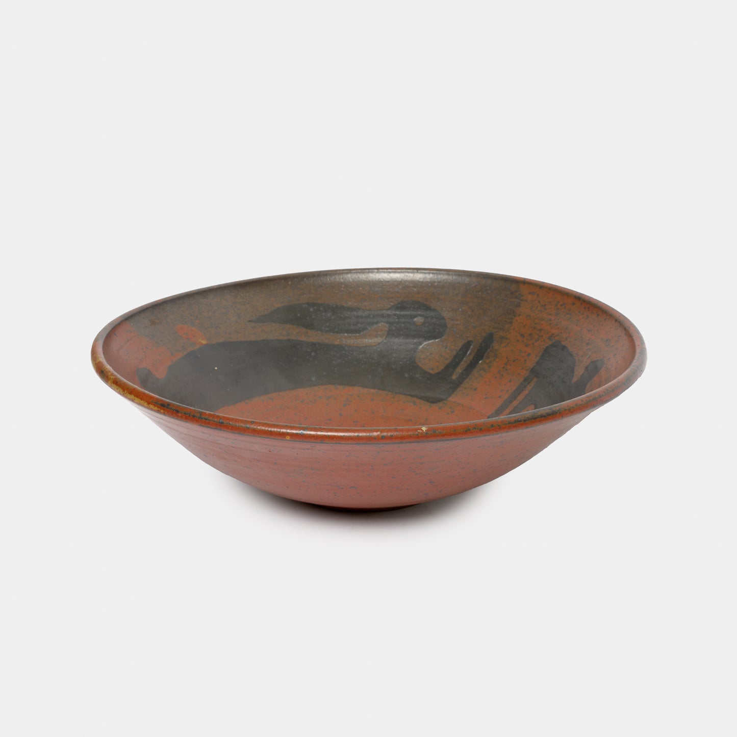 Vintage Stoneware Bowl with Rabbits