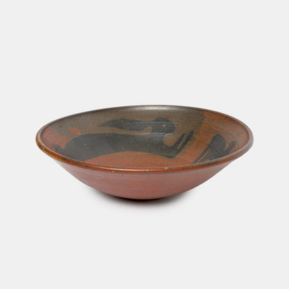 Vintage Stoneware Bowl with Rabbits
