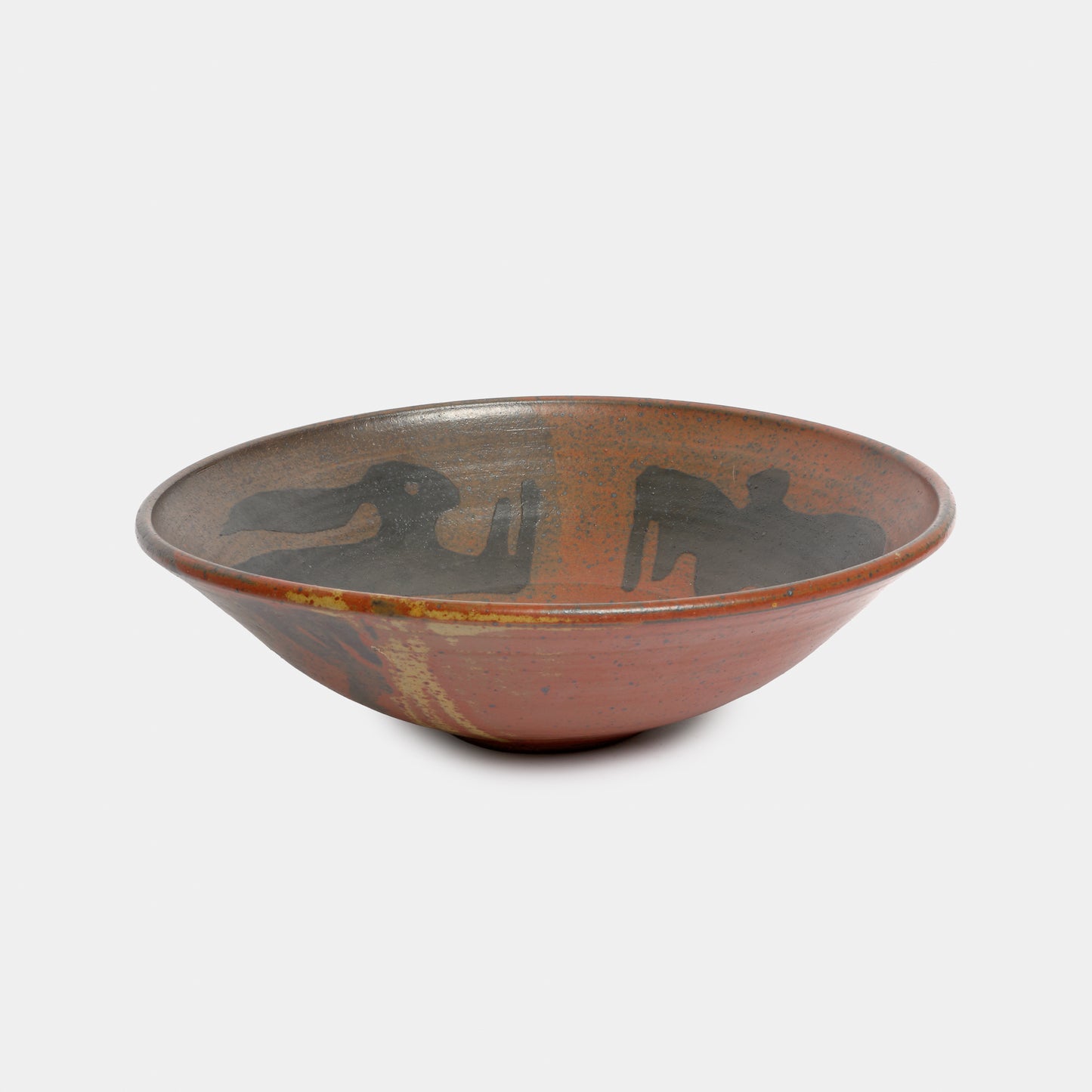 Vintage Stoneware Bowl with Rabbits